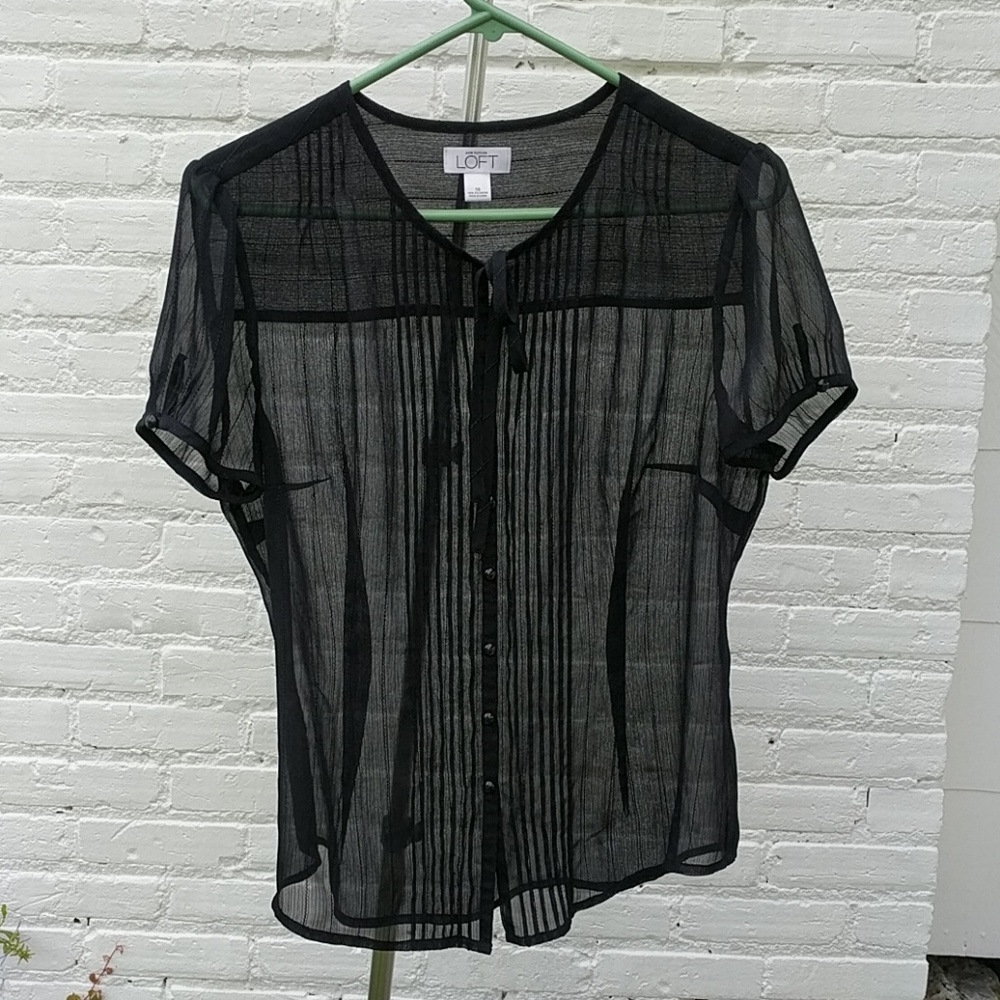 Ann Taylor Loft sheer blouse sz 16